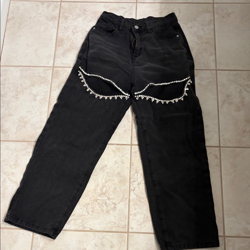 Black Jeans with Embellishments